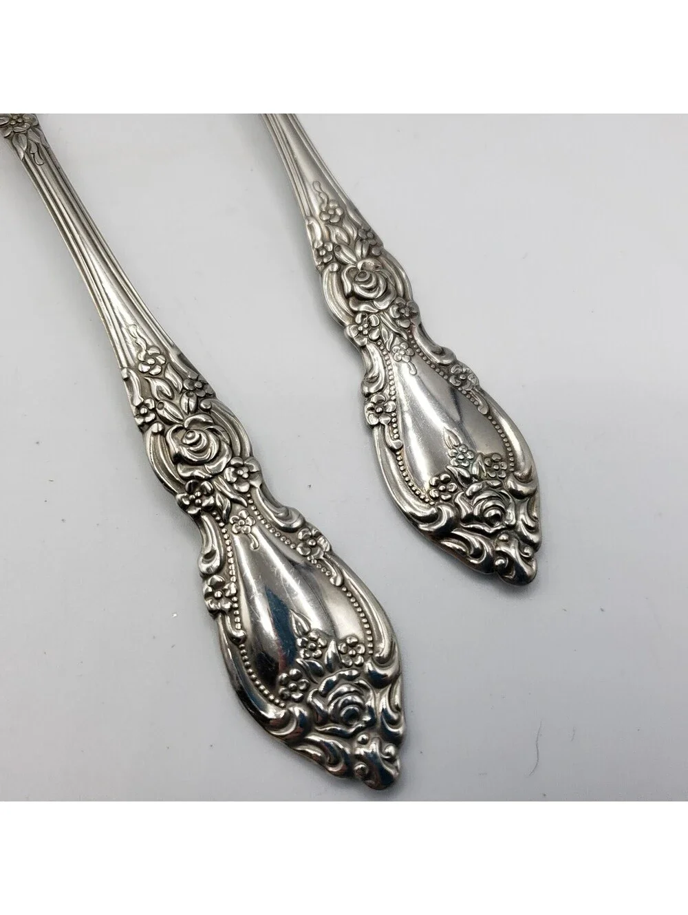Serving Fork & Spoon WORDSWORTH Oneida USA Glossy Stainless Steel Flatware Meat